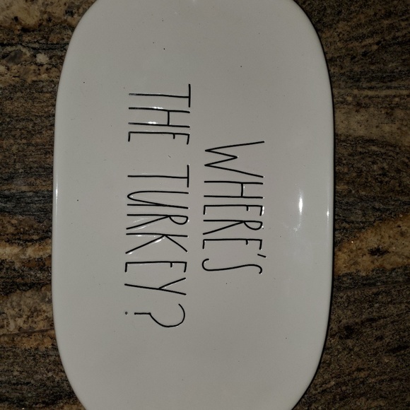 WHERE'S THE TURKEY? Oval Plate by Rae Dunn - Picture 2 of 3